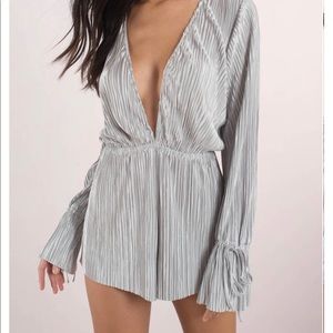 Grey Pleated Romper